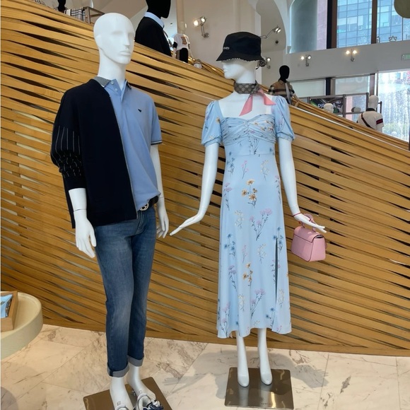 SELF-PORTRAIT Floral Watercolour Crepe Midi Dress - Picture 8 of 11